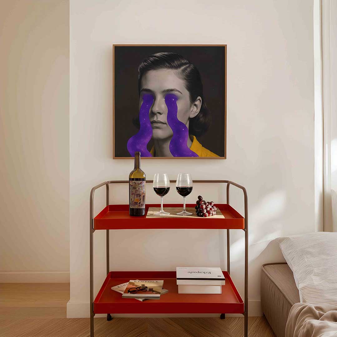 Vrouw met paarse tranen Poster