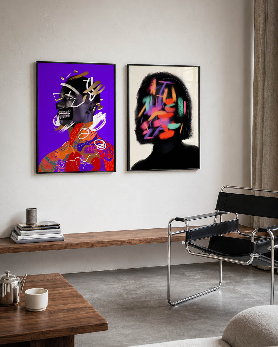 Kleurrijke vormenmix Posterset