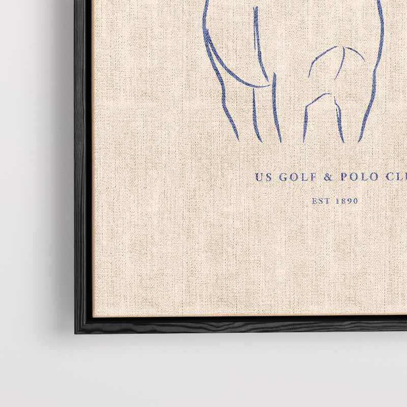 Elegante Paardenlijntekening Kunstwerk-canvas-dibond-plexiglas-wanddecoratie-WallArtistic
