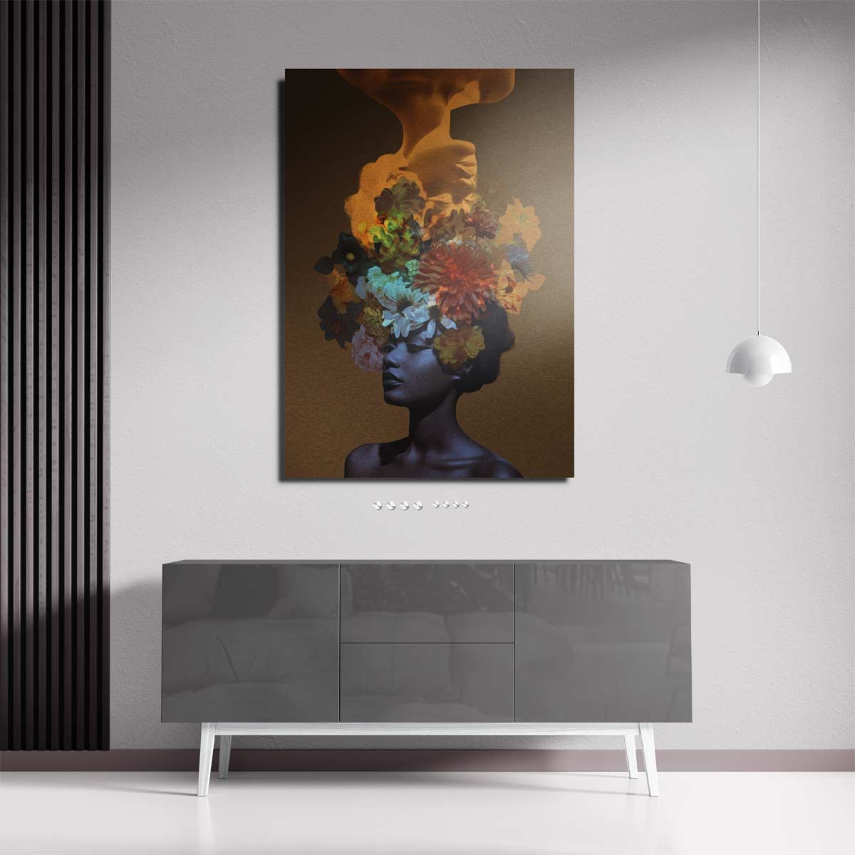 Bloemendroom Portret Kunstwerk-canvas-dibond-plexiglas-wanddecoratie-WallArtistic