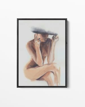 Zittende vrouw silhouet Kunstwerk