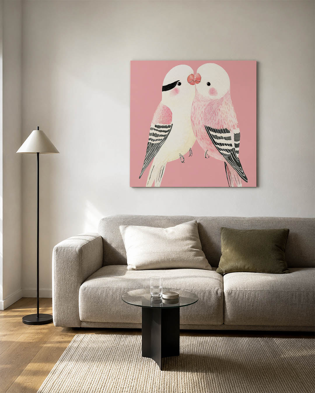 Liefdevolle vogels Kunstwerk