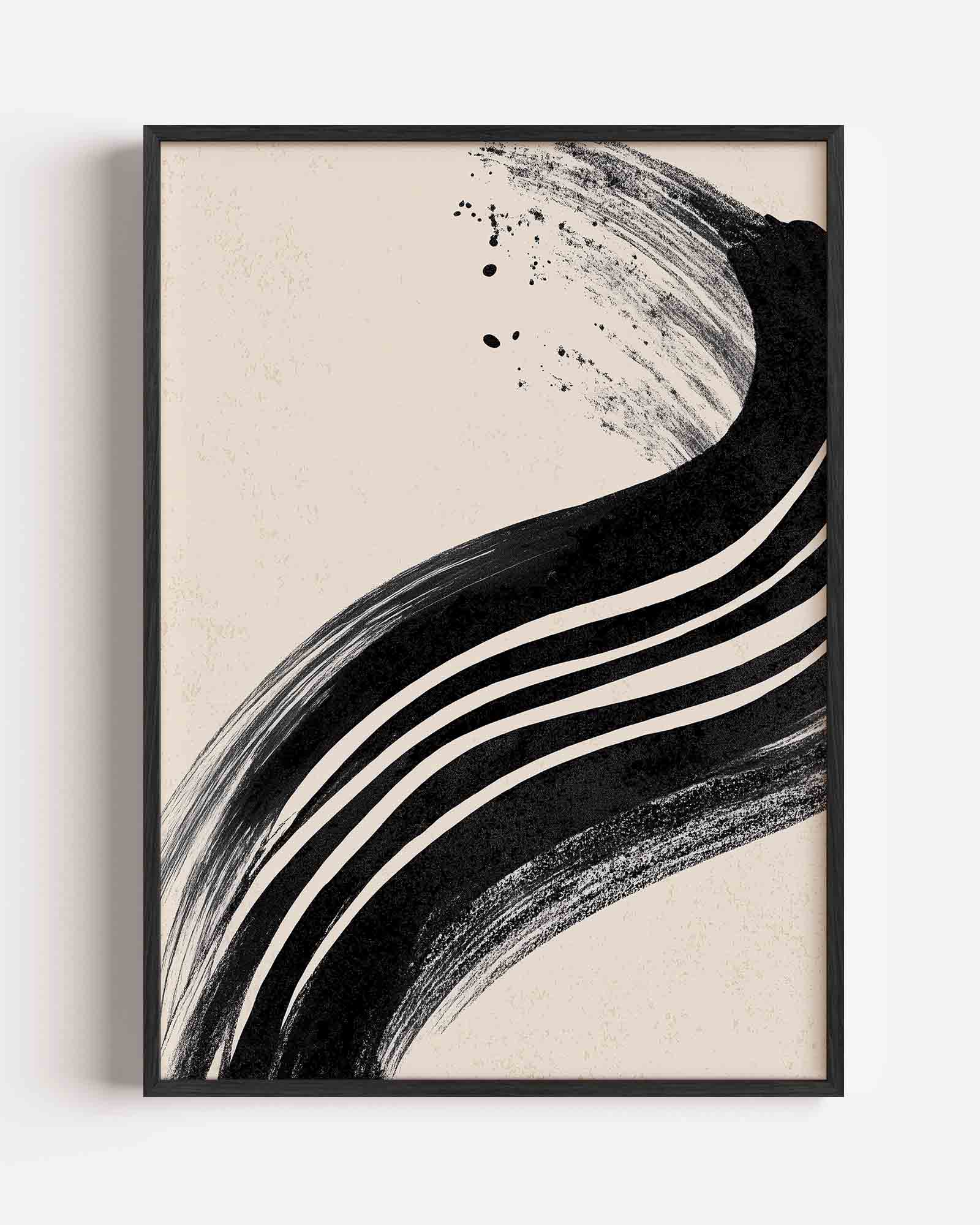 Abstracte zwarte lijnen Poster