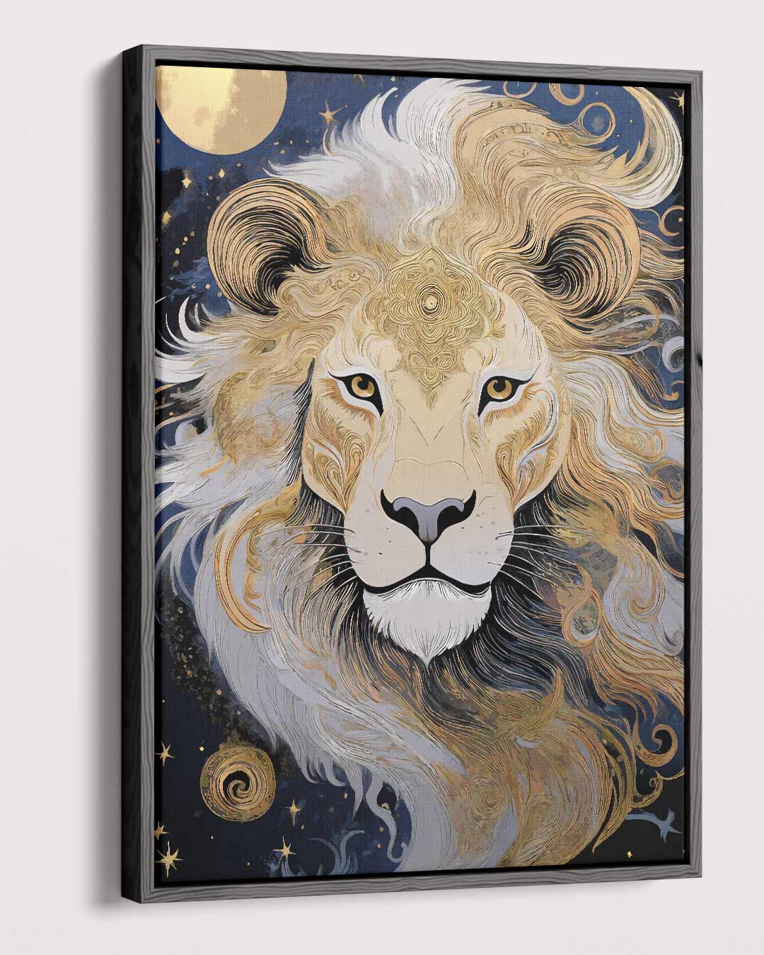 Leeuw van de Nacht Kunstwerk-canvas-dibond-plexiglas-wanddecoratie-WallArtistic