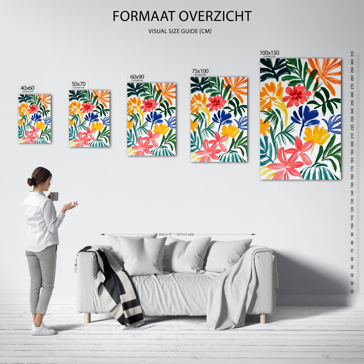 Kleurrijke bloemenvormen Kunstwerk