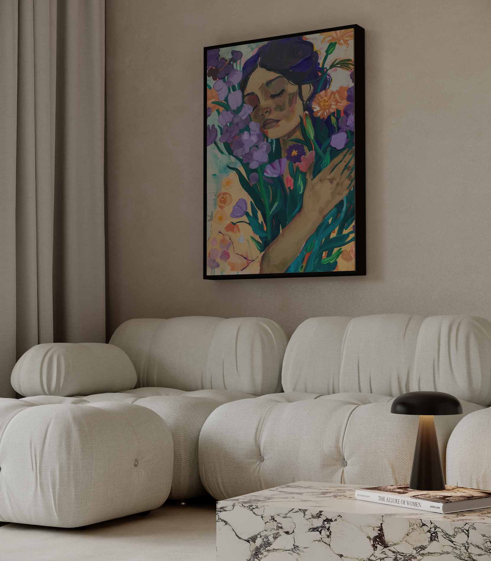 Bloemen en Dromen Kunstwerk-canvas-dibond-plexiglas-wanddecoratie-WallArtistic