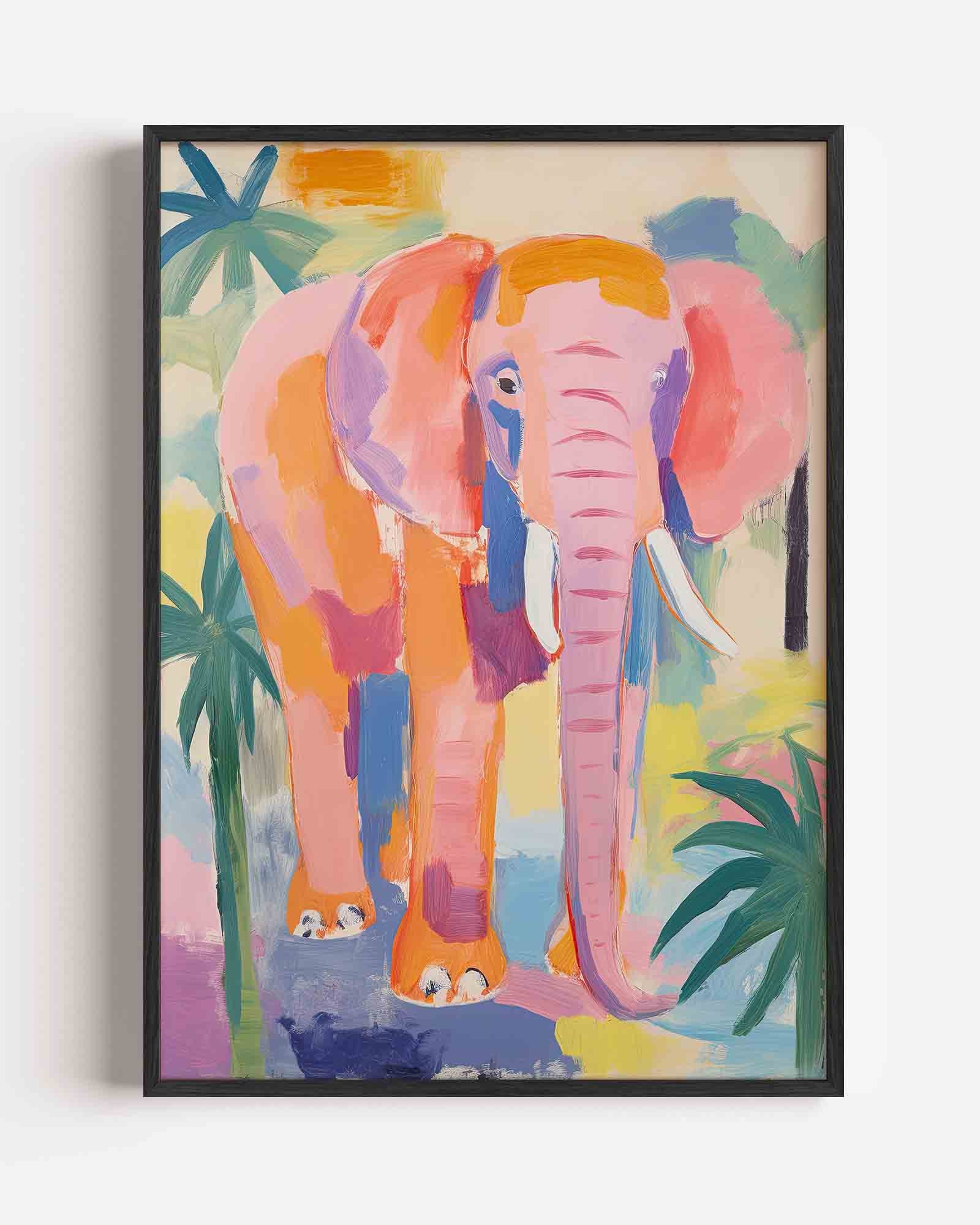 Roze olifant Poster