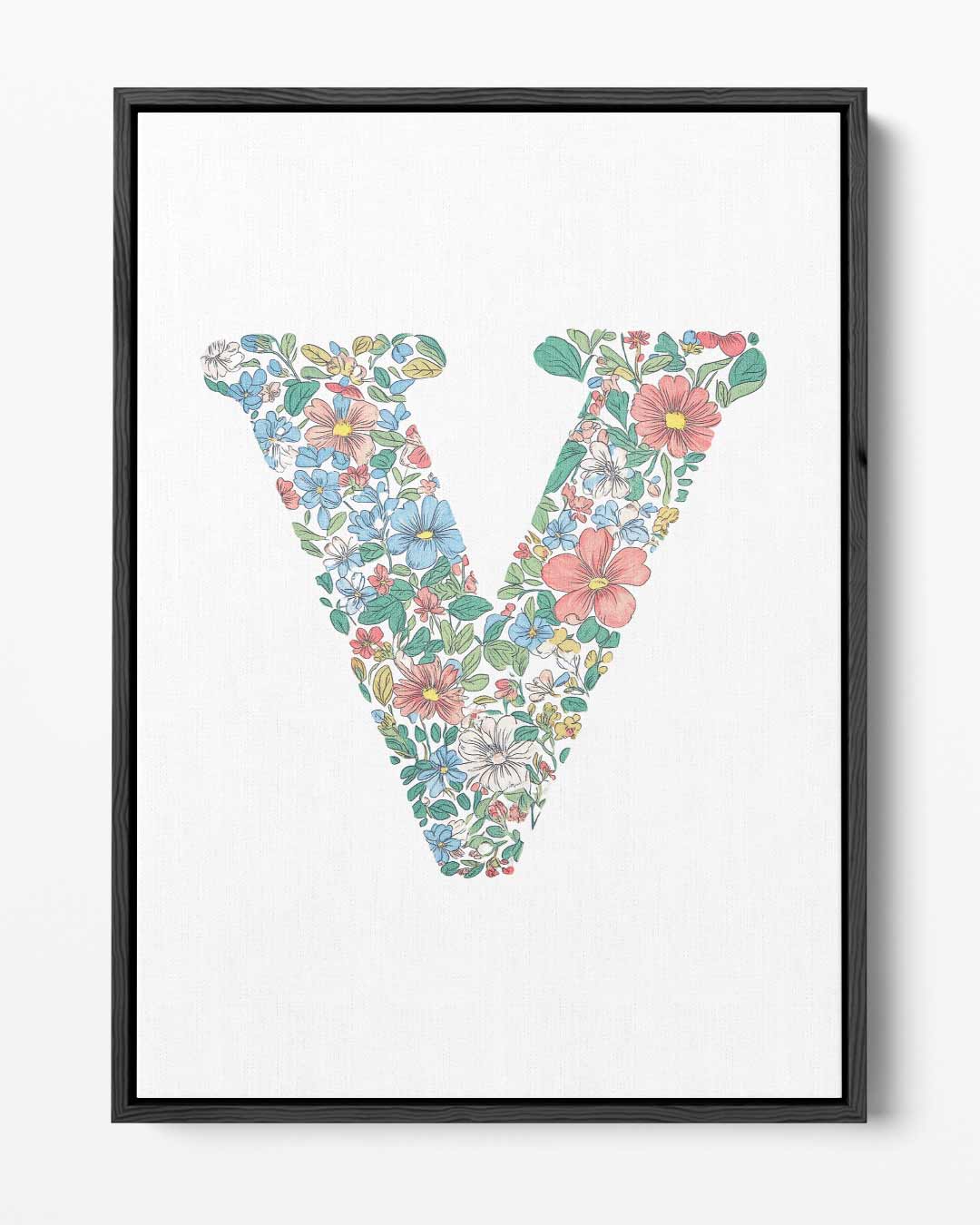 Bloemenletter V Kunstwerk-canvas-dibond-plexiglas-wanddecoratie-WallArtistic