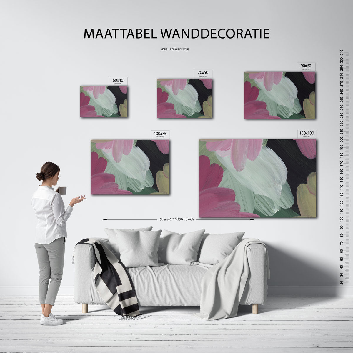 Vloeiende kleurencompositie Kunstwerk