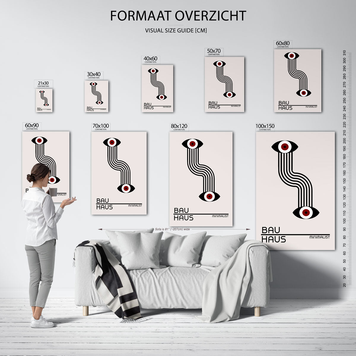 Lijnen en ogen Poster