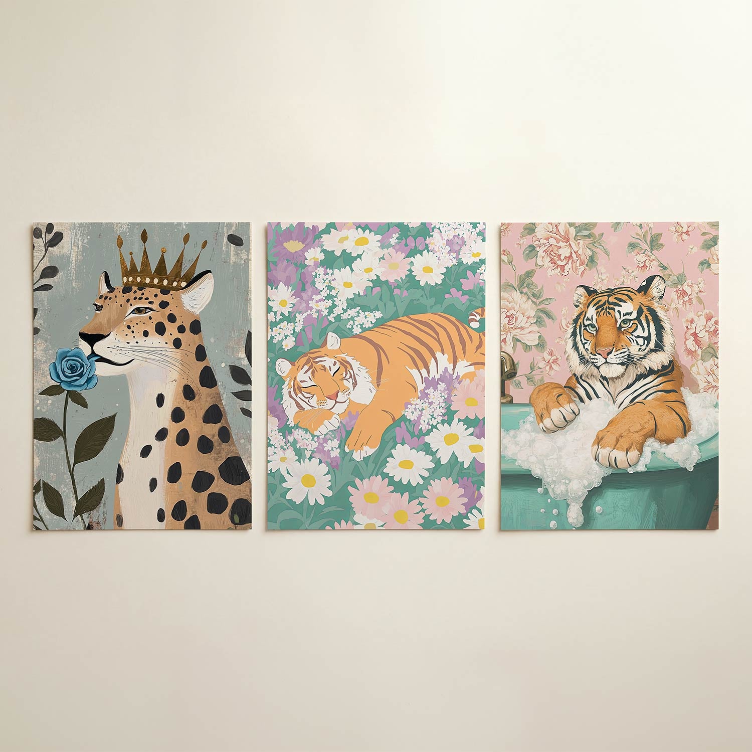 Kroon en bloem Posterset