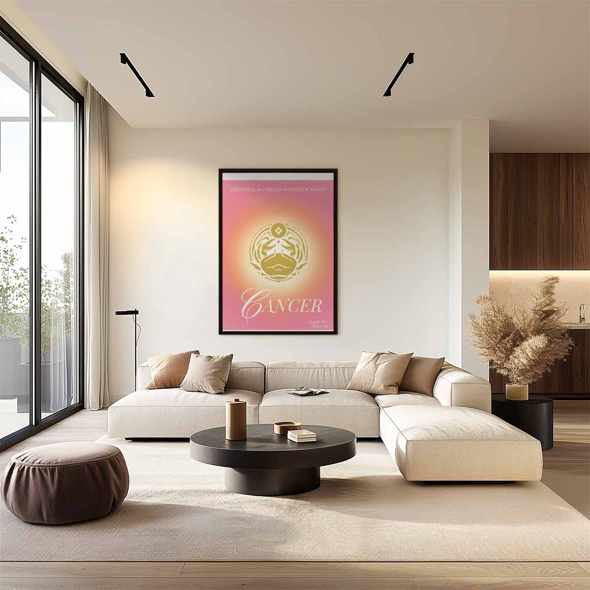 Kreeft Sterrenbeeld Illustratie Kunstwerk-canvas-dibond-plexiglas-wanddecoratie-WallArtistic