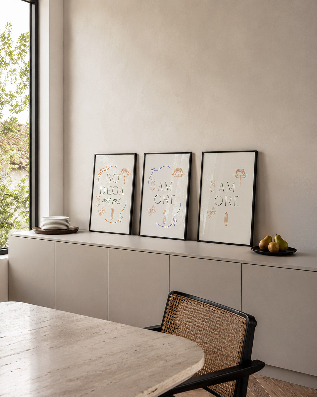 Zomerse lijnenspel Posterset