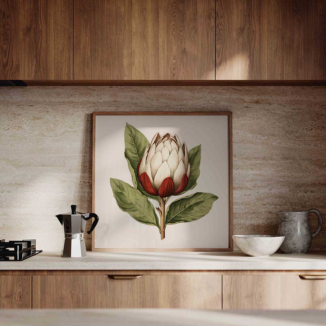 Bloem met groene bladeren Poster