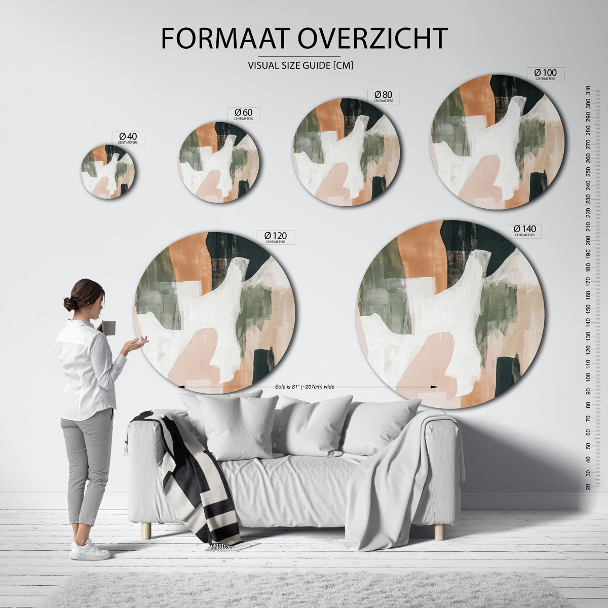 Abstracte vormen Muurcirkel