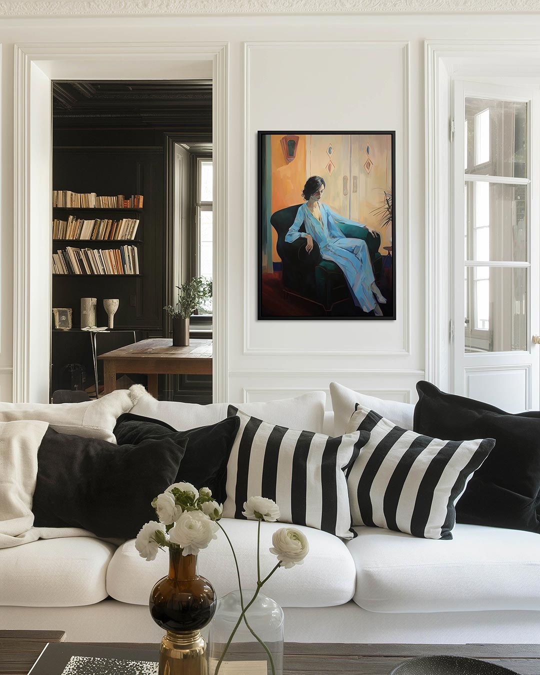 Dromerige zithouding Kunstwerk
