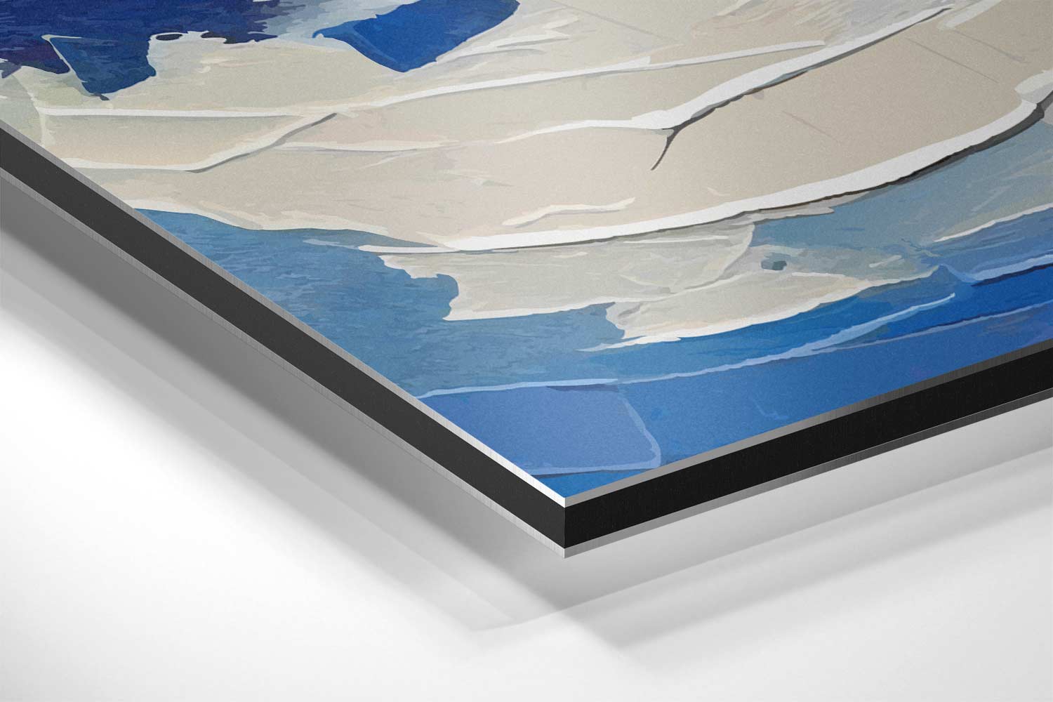 Golf van Blauwe Energie Kunstwerk-canvas-dibond-plexiglas-wanddecoratie-WallArtistic