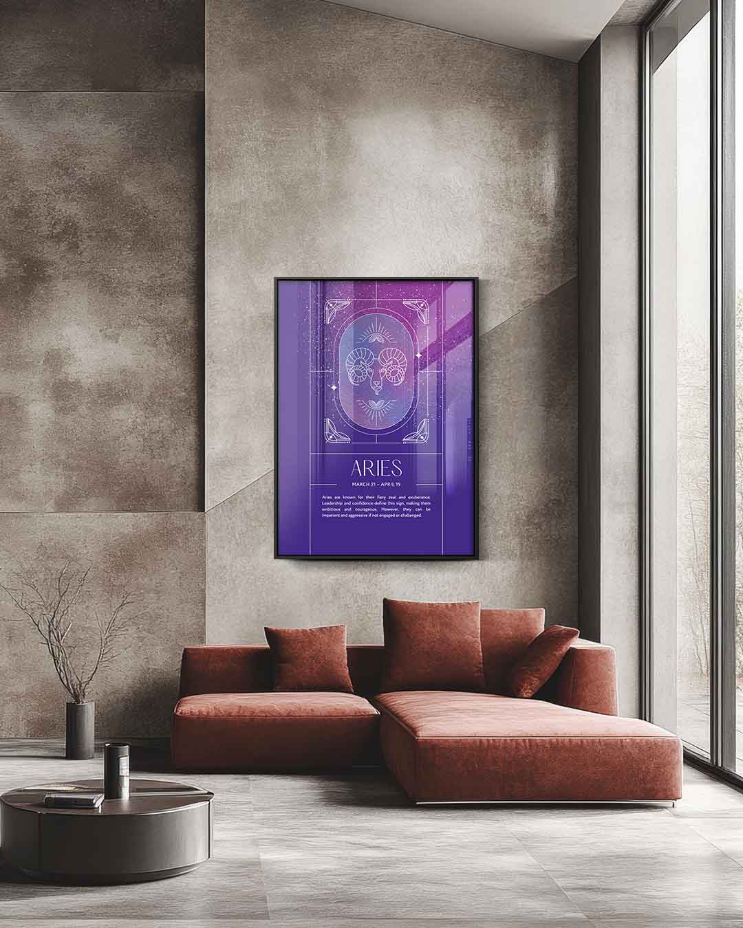 Aries Sterrenbeeld Poster Kunstwerk-canvas-dibond-plexiglas-wanddecoratie-WallArtistic