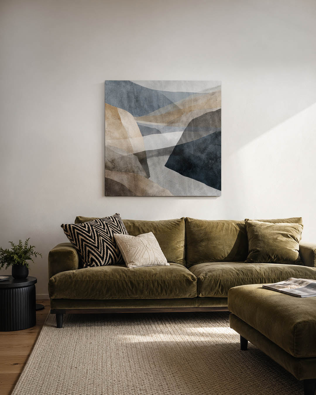 Gelaagde landschap vormen Kunstwerk