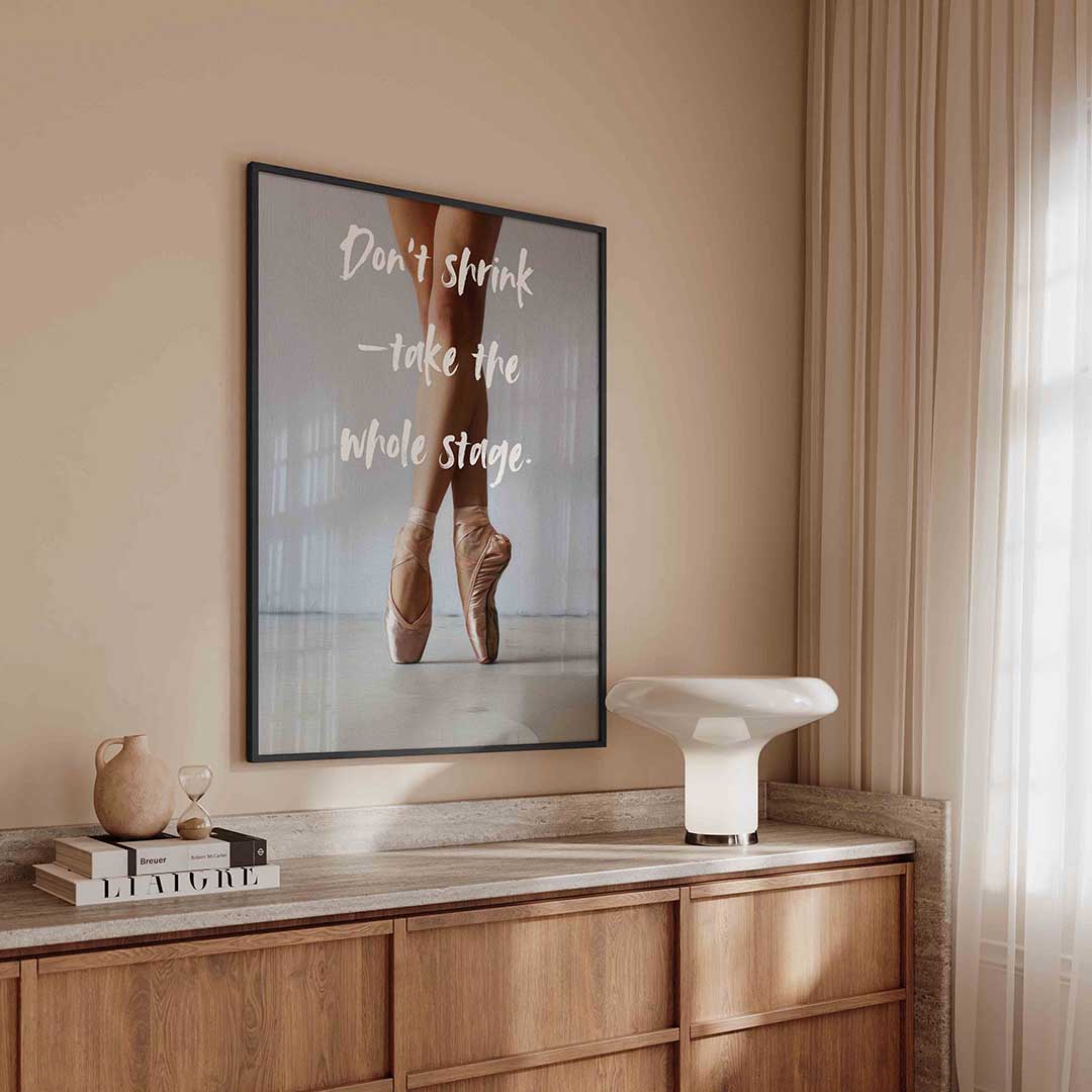 Balletschoenen en tekst Poster
