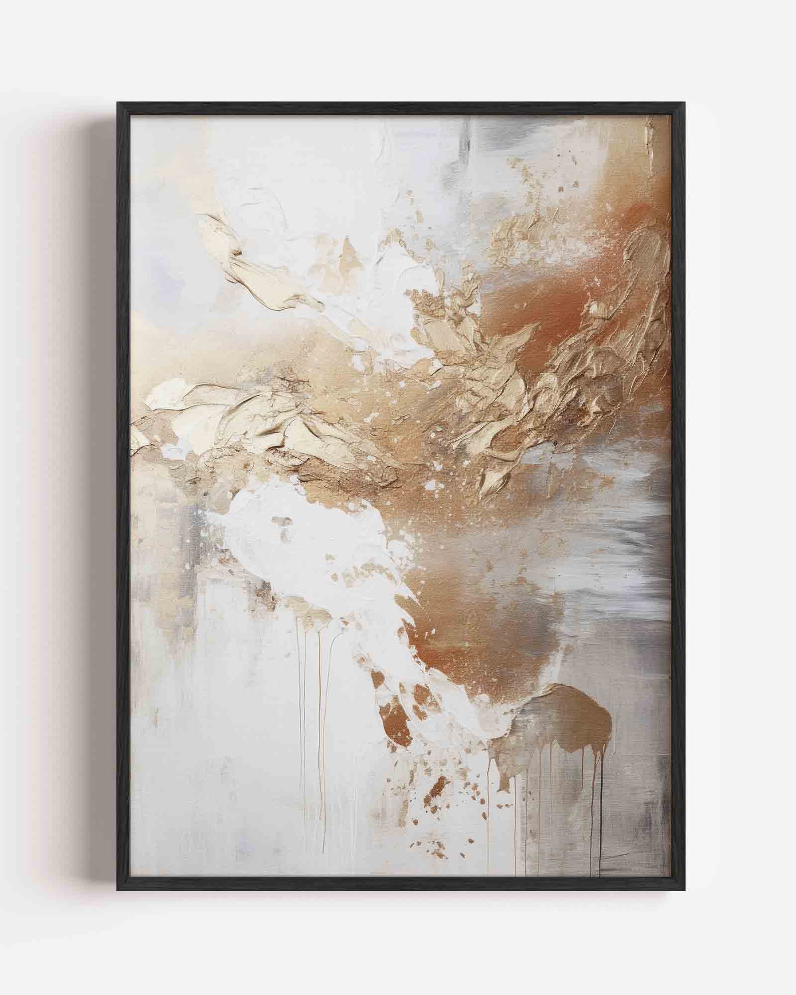 Abstracte beige en witte Poster