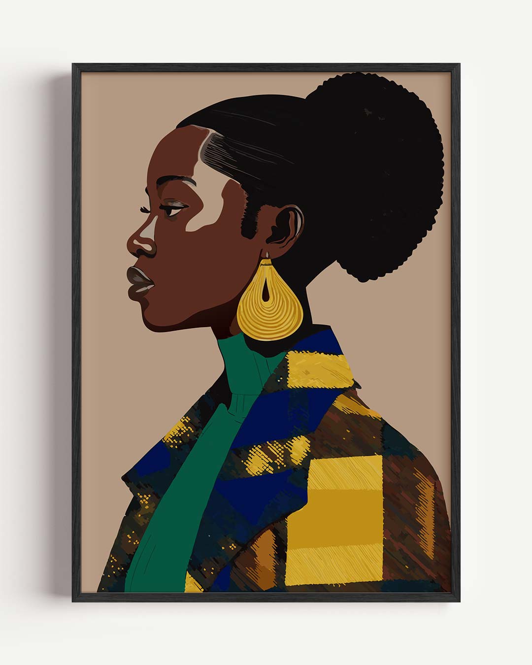 Chic Portret Met Gouden Accenten Poster