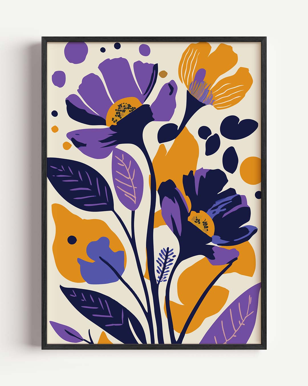 Bloemenpracht in Paars en Oranje Poster