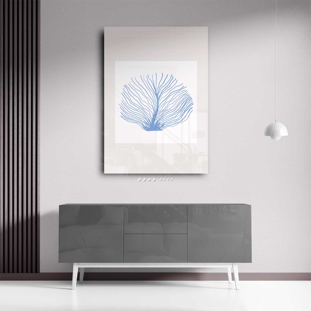 Blauwe Zeeventilator Kunstwerk-canvas-dibond-plexiglas-wanddecoratie-WallArtistic