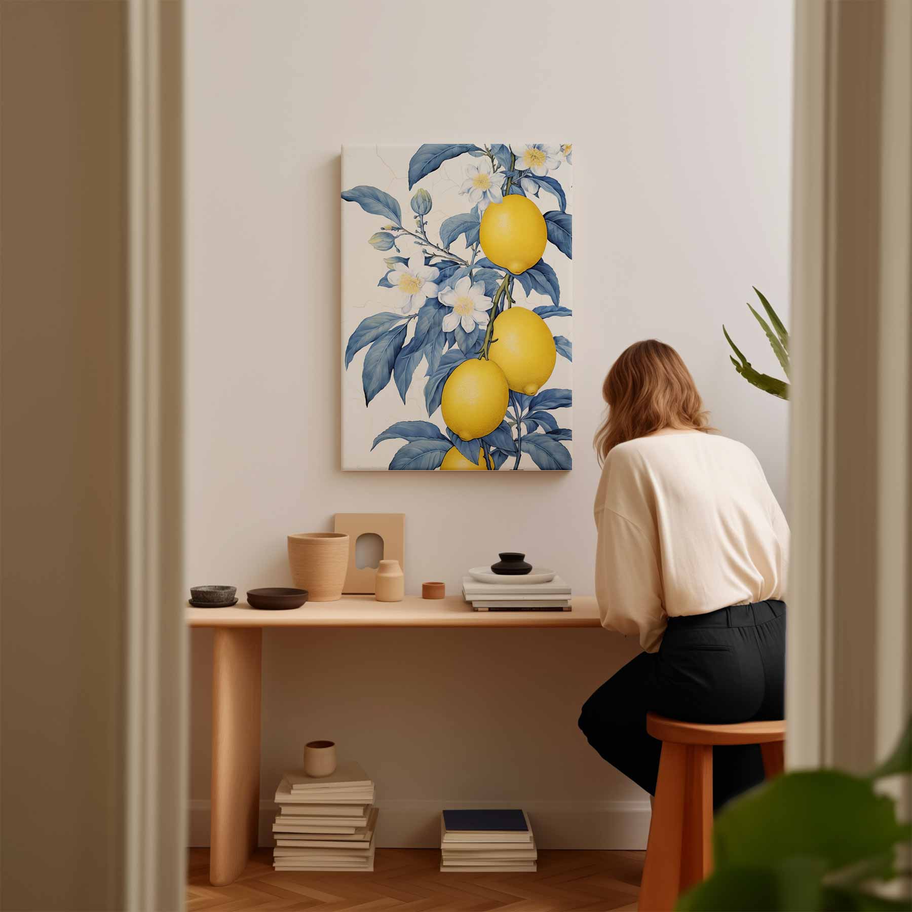 Frisse Citroen Bloesem Kunstwerk-canvas-dibond-plexiglas-wanddecoratie-WallArtistic