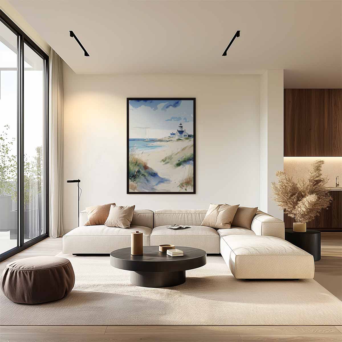 Zomerse Strandwandeling Kunstwerk-canvas-dibond-plexiglas-wanddecoratie-WallArtistic