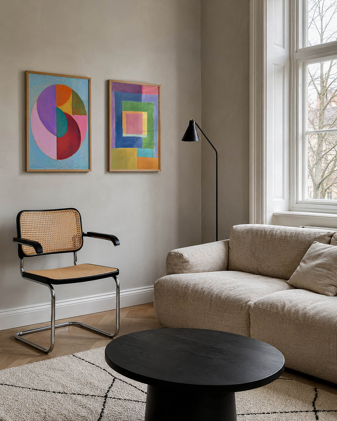 Kleurrijke cirkelcompositie Posterset