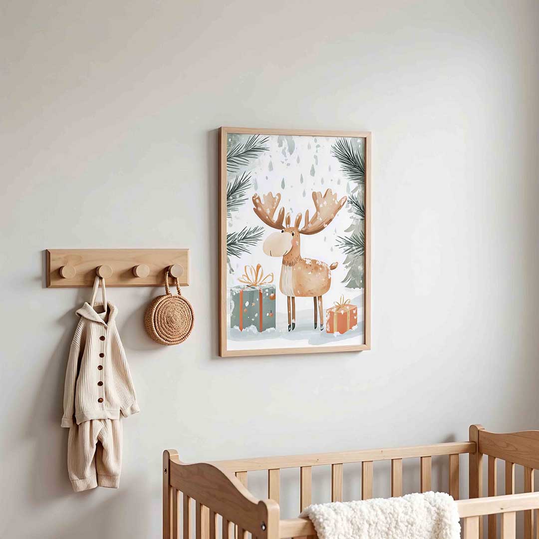 Rendier met cadeaus Poster