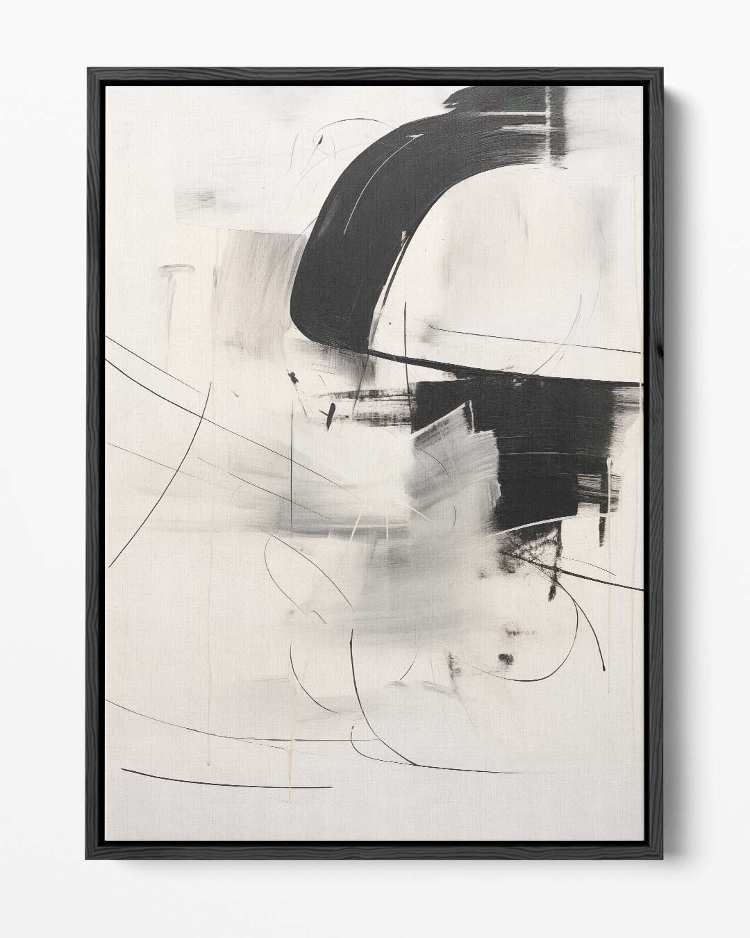 Abstracte Zwart-Wit Expressie Kunstwerk-canvas-dibond-plexiglas-wanddecoratie-WallArtistic
