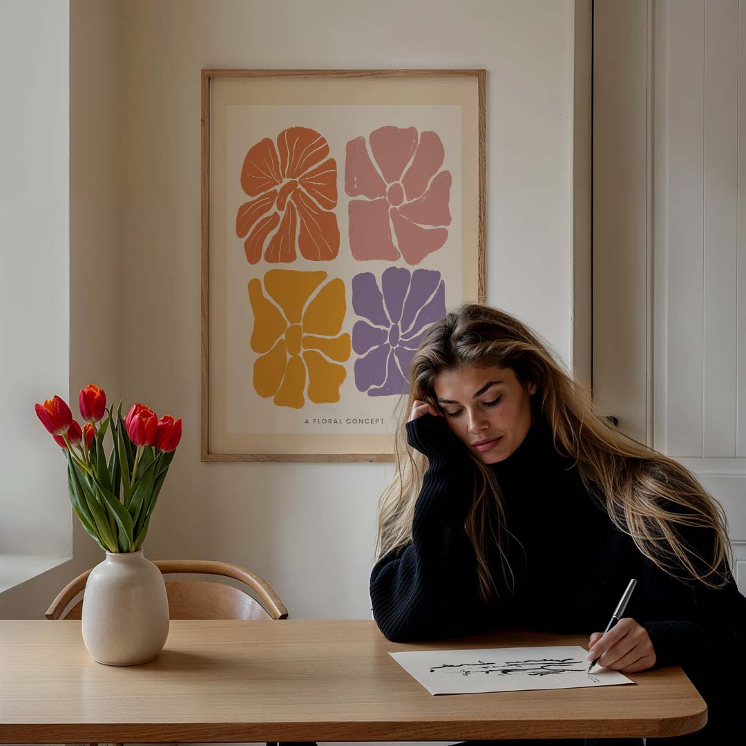 Kleurrijke Bloemenposter-WallArtistic
