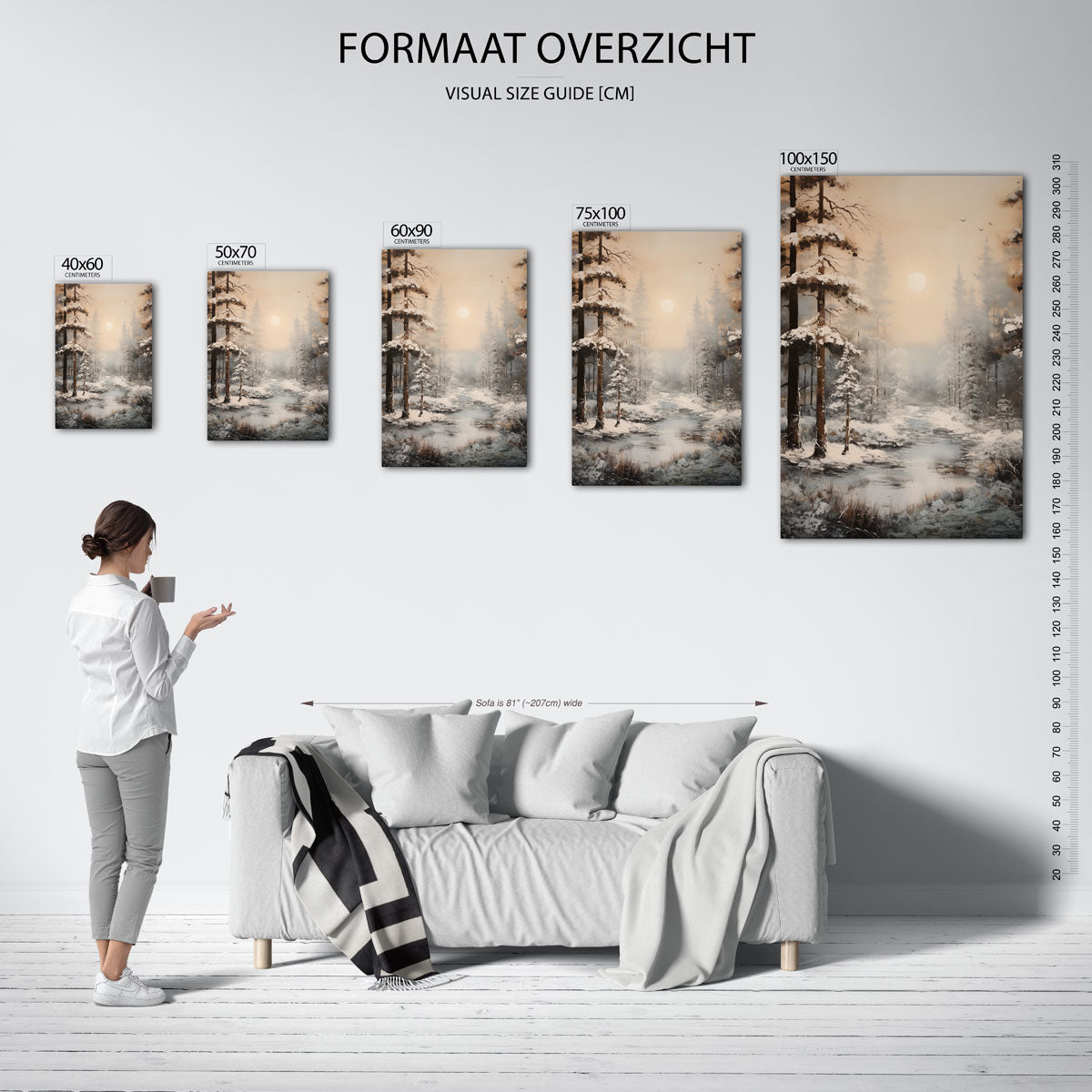 Sereen winterbos Kunstwerk