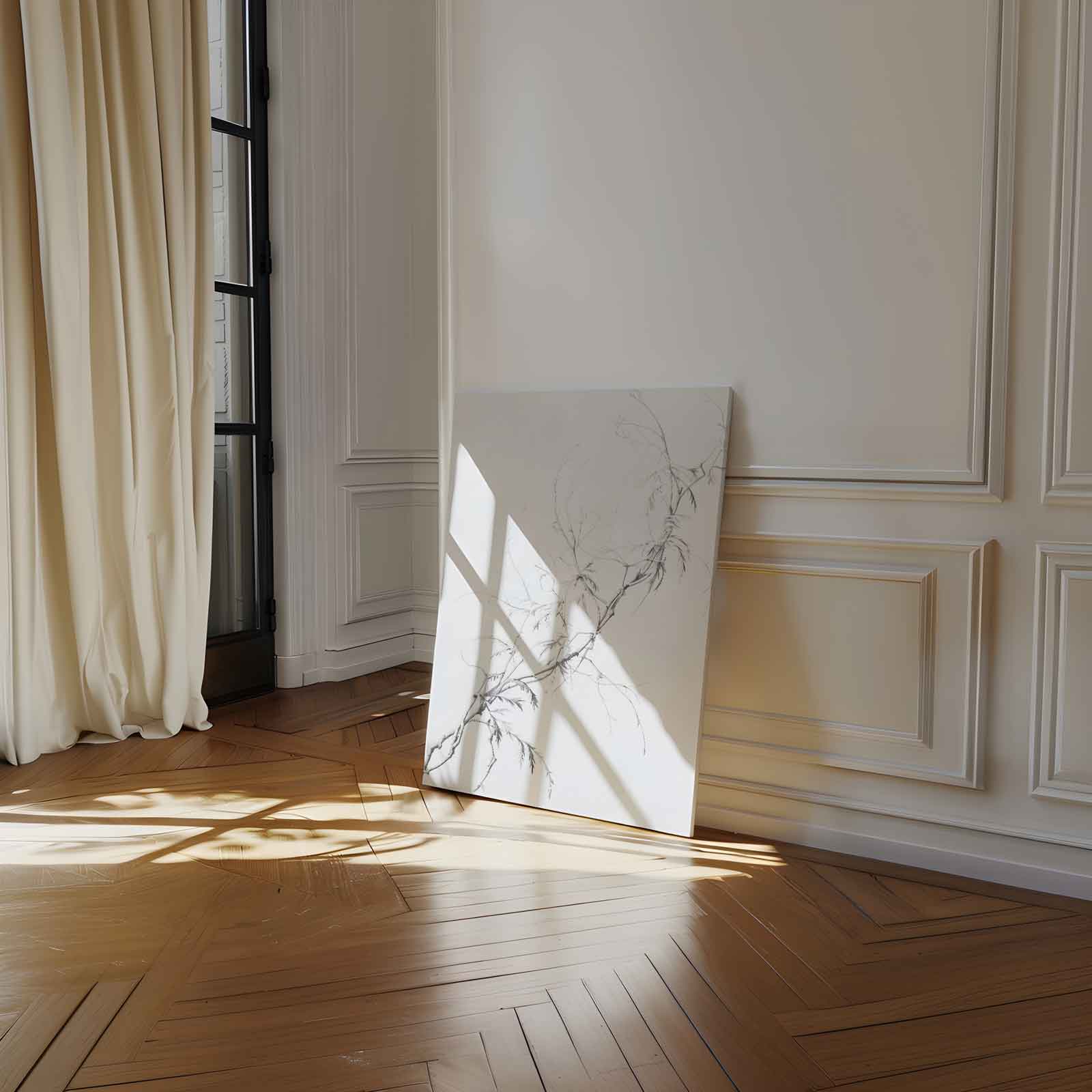 Bamboe in Potlood Kunstwerk-canvas-dibond-plexiglas-wanddecoratie-WallArtistic