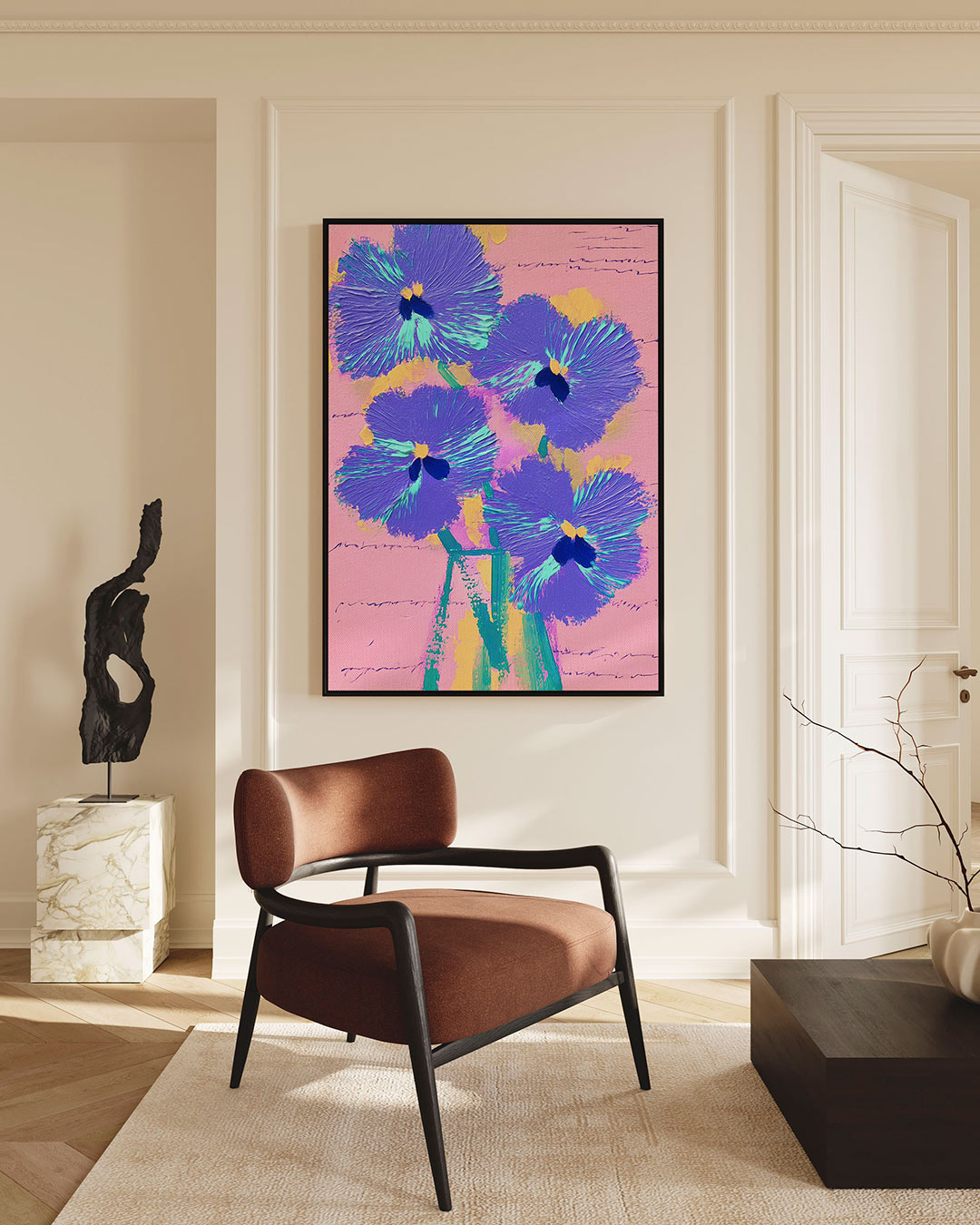 Bloemrijke expressie Kunstwerk