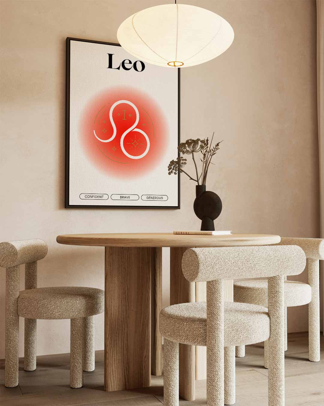 Leeuw Sterrenbeeld Illustratie Kunstwerk-canvas-dibond-plexiglas-wanddecoratie-WallArtistic