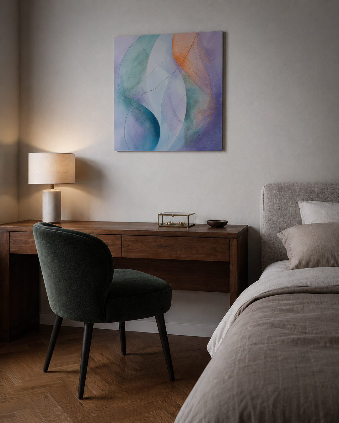 Vloeiende kleuren Kunstwerk
