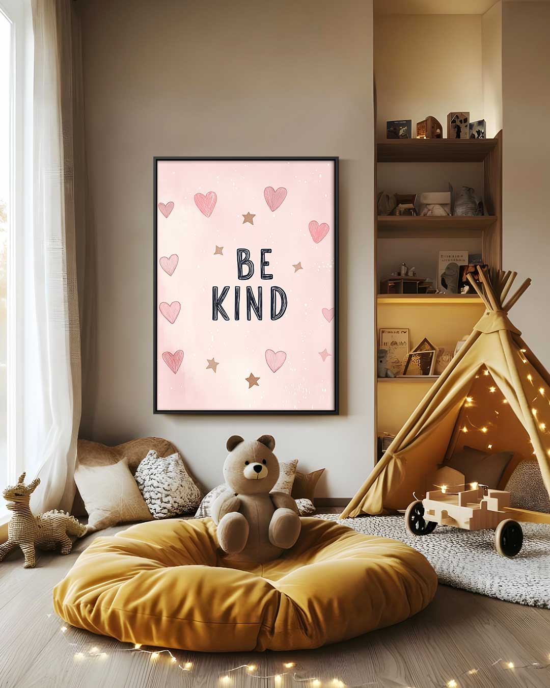 Be Kind Poster Kunstwerk-canvas-dibond-plexiglas-wanddecoratie-WallArtistic