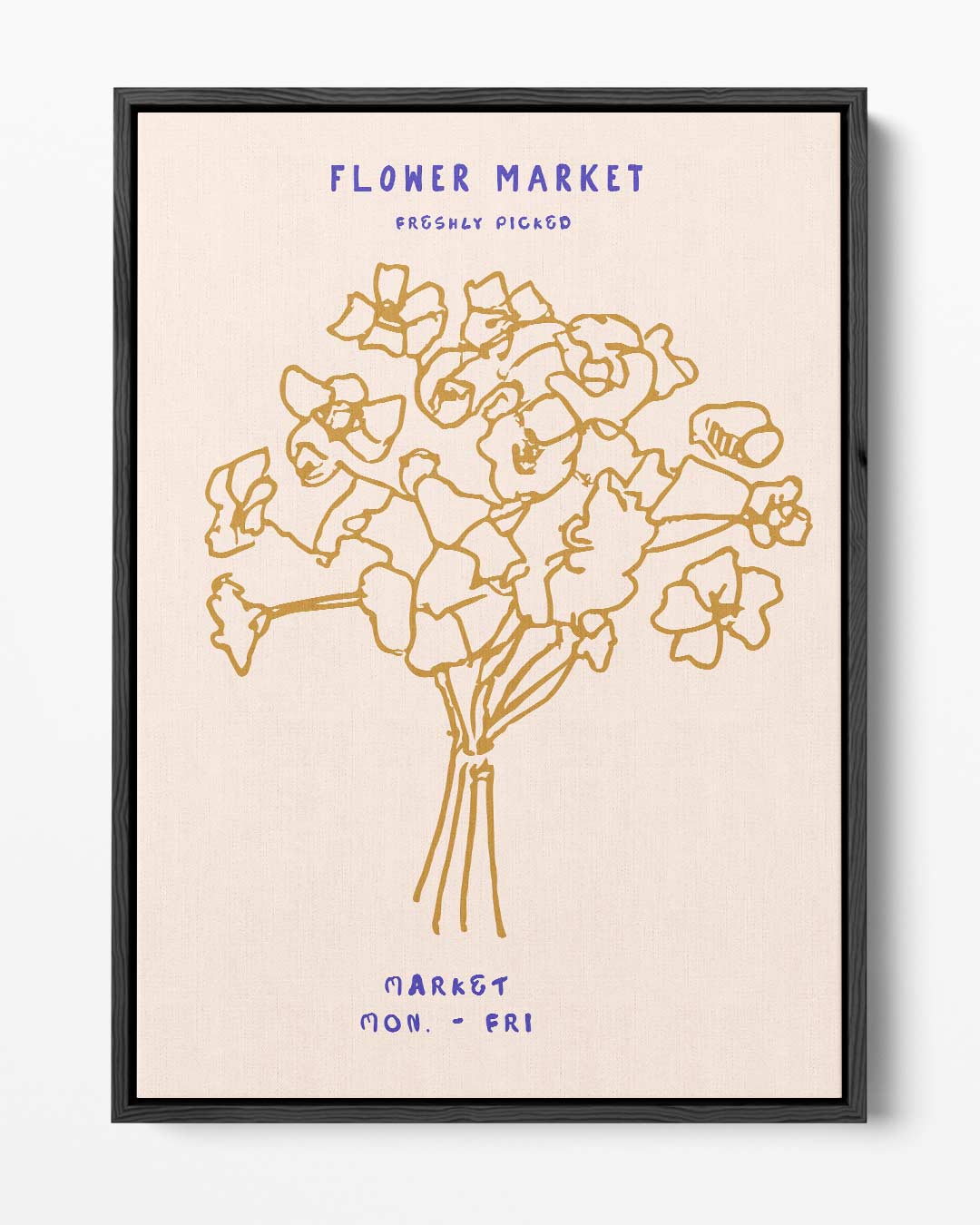 Bloemenmarkt Illustratie Kunstwerk-canvas-dibond-plexiglas-wanddecoratie-WallArtistic