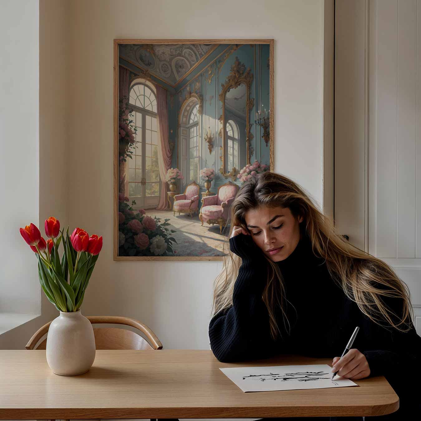 Romantische Bloemenkamer Poster