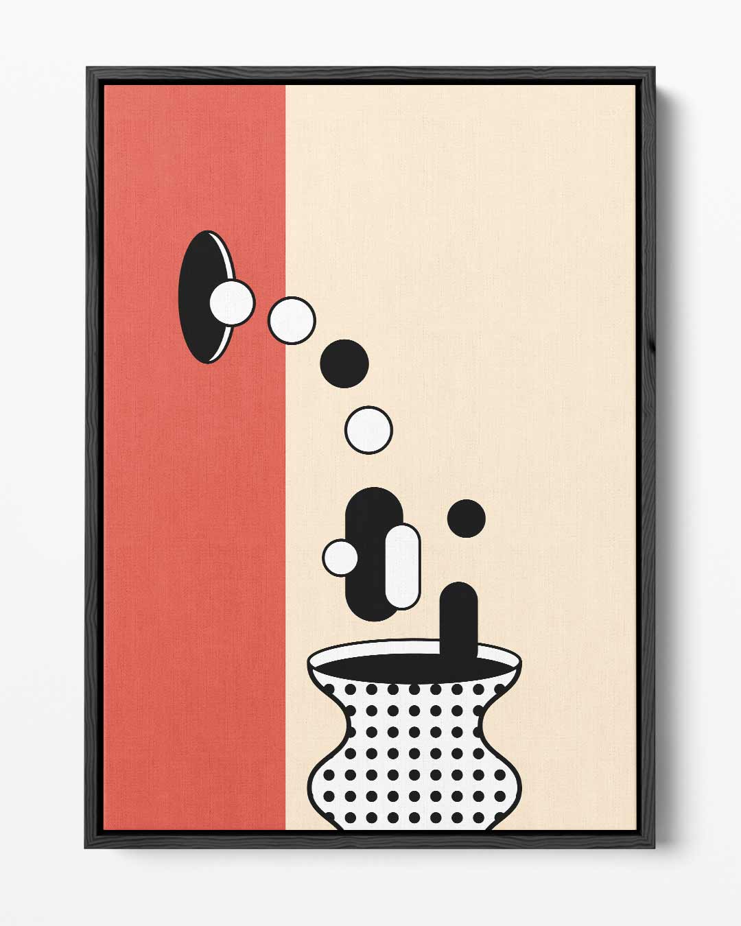 Geometrische Vaas in Stippen Kunstwerk-canvas-dibond-plexiglas-wanddecoratie-WallArtistic