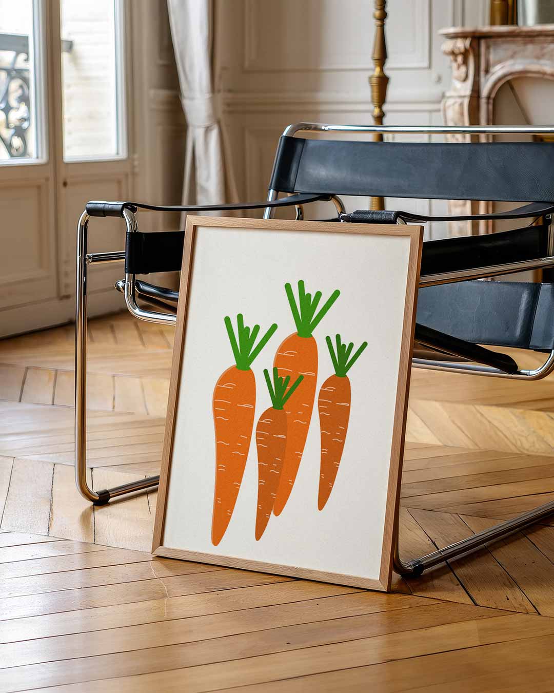 Vrolijke Wortel Illustratie Poster