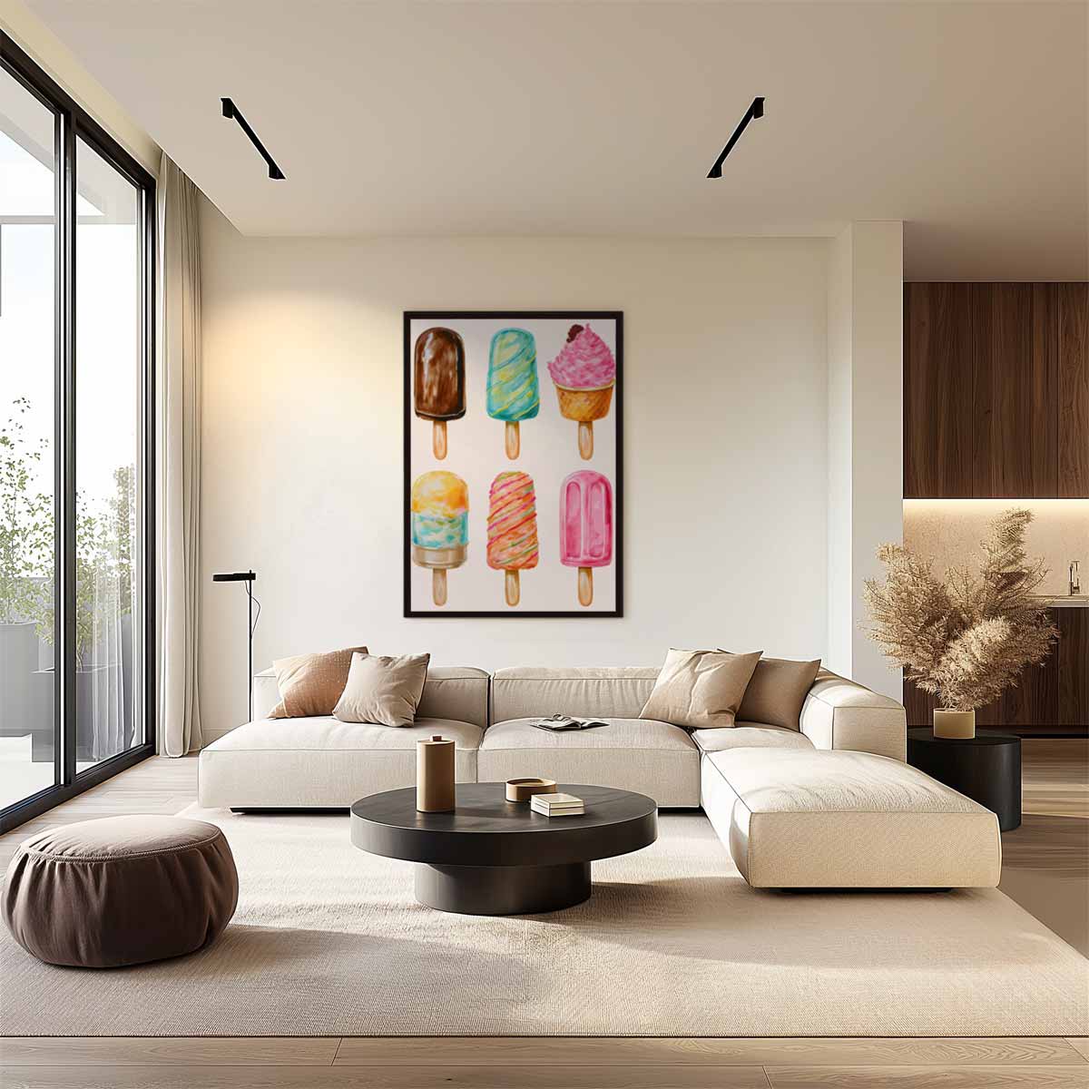 Kleurige IJsjes Illustratie Kunstwerk-canvas-dibond-plexiglas-wanddecoratie-WallArtistic