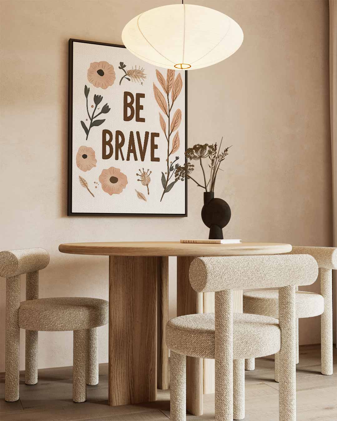Be Brave Botanisch Kunstwerk Kunstwerk-canvas-dibond-plexiglas-wanddecoratie-WallArtistic