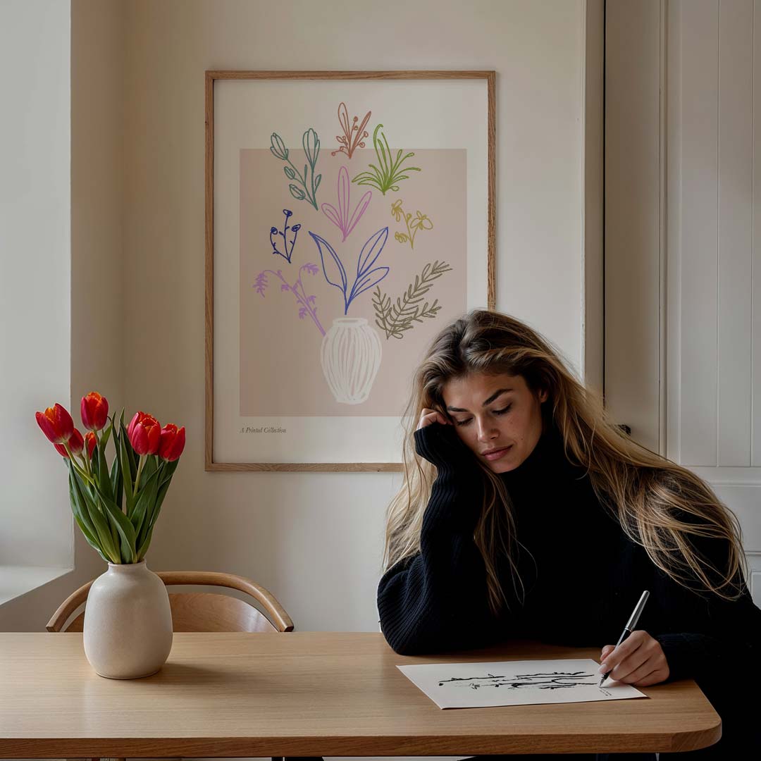 Vrolijke Bloemenvazen Poster-WallArtistic