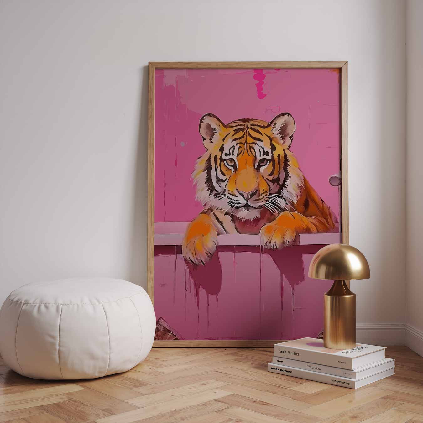 Tijger in Badkuip Poster