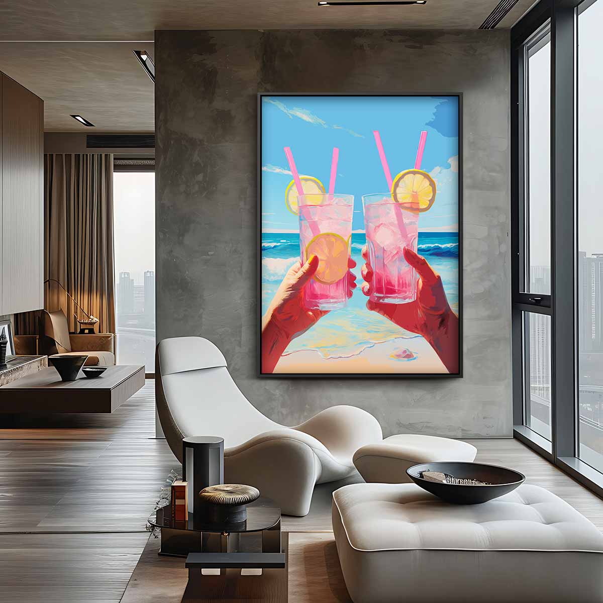 Zomerse Toast bij Zee Kunstwerk-canvas-dibond-plexiglas-wanddecoratie-WallArtistic