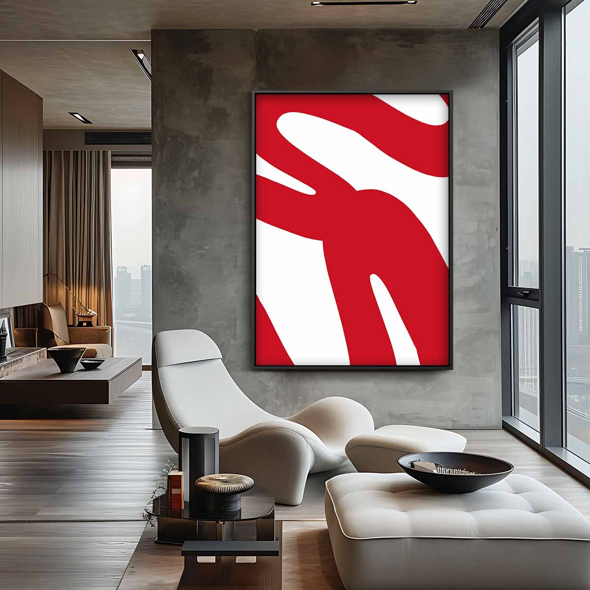 Vurig Abstract Kunstwerk-canvas-dibond-plexiglas-wanddecoratie-WallArtistic